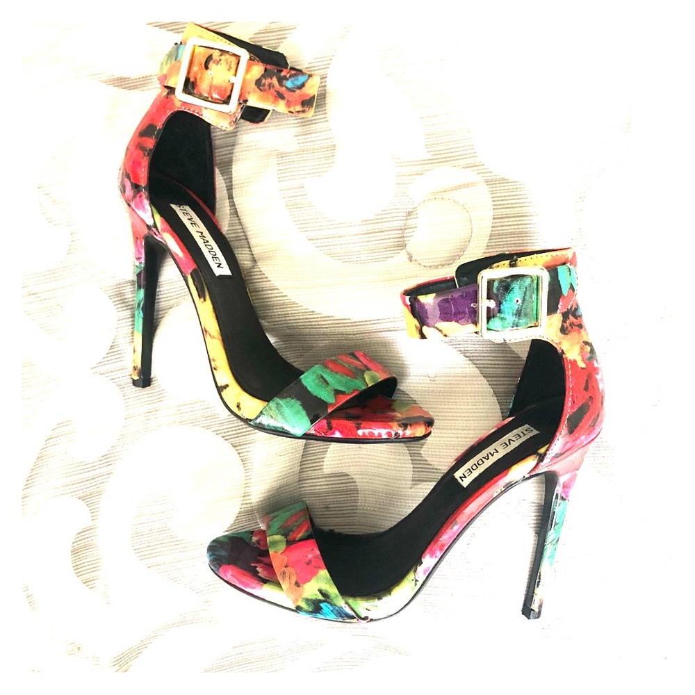 Steve Madden Colorful Floral Heels
